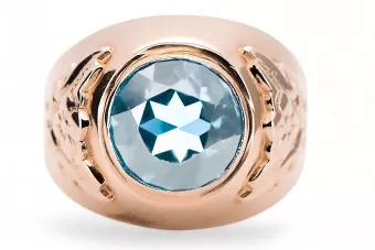 Ring Aquamarine Original Vintage 14K Rose Gold Vintage craft vrc078r